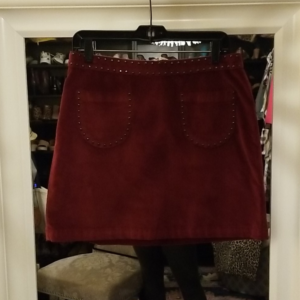 Suede mini skirt